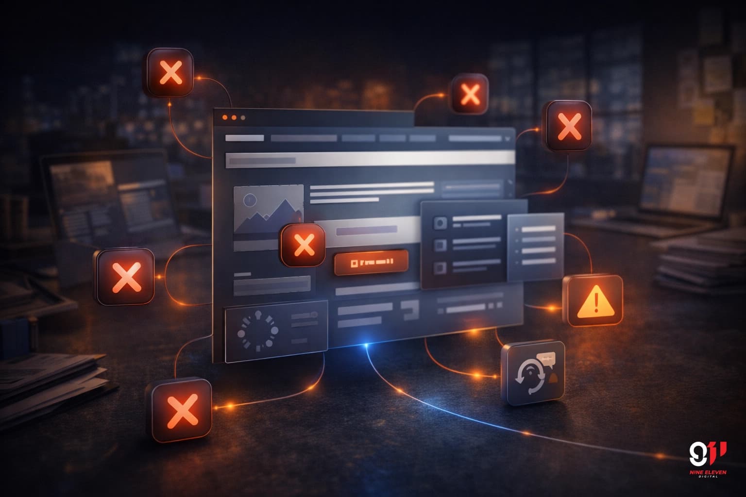 7 أخطاء في تصميم المواقع تقتل نتائج موقعك 911 blog image